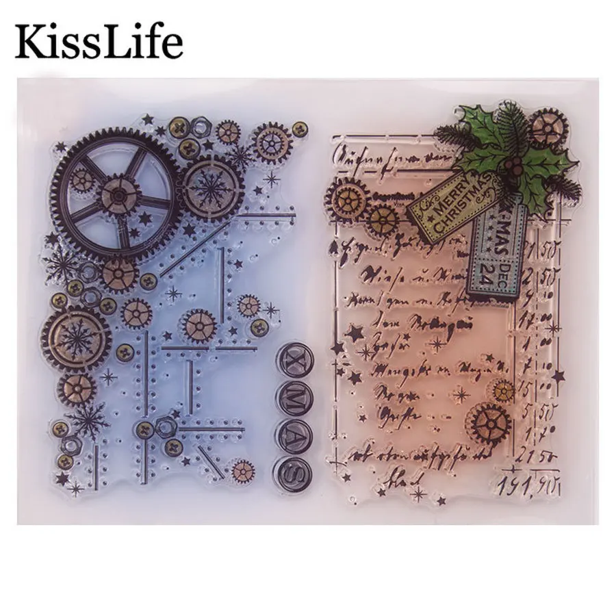 1 лист винтажная Экипировка фон Звезда линия прозрачные резиновые штампы для