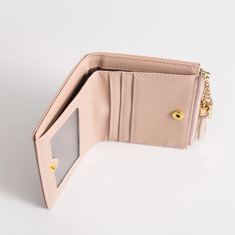 Женский кошелек с кисточкой маленький симпатичный женские короткие кожаные