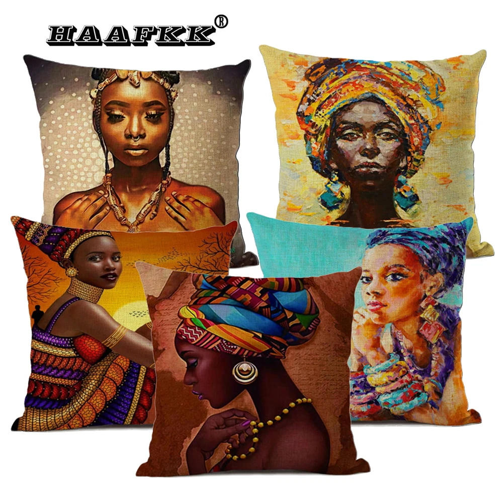 Этническая мода Женская картина маслом африканская гостиная декоративные