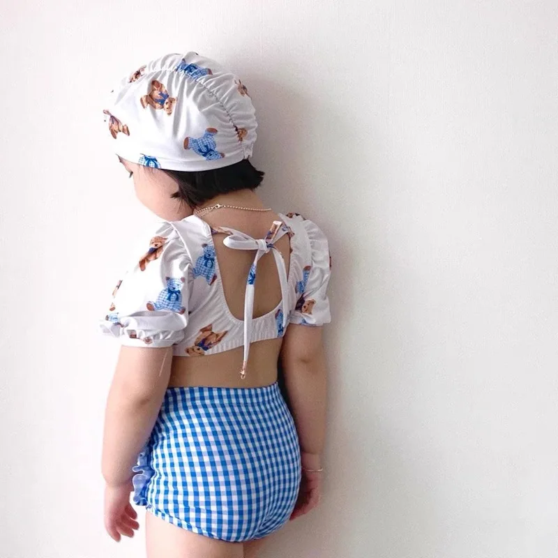 

MILANCEL 2021 Summer Girls Clothes Bear Swimming Suit Korean Style Girl Swimwear Children Swimsuit