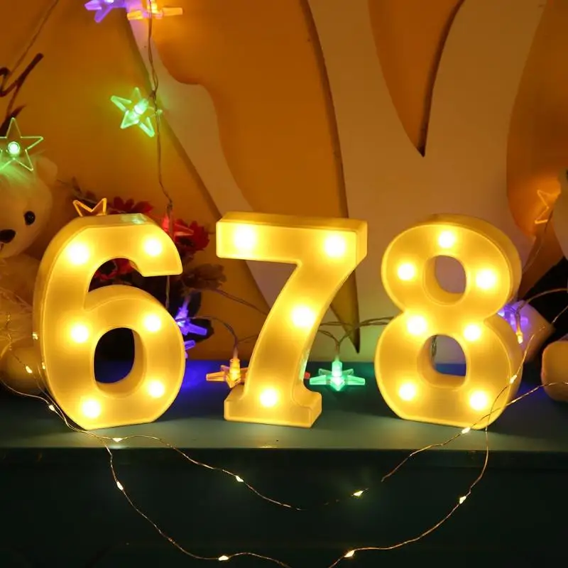 Светящийся 3D буквенный номер светодиодный свет 10 цифр светильник настенный