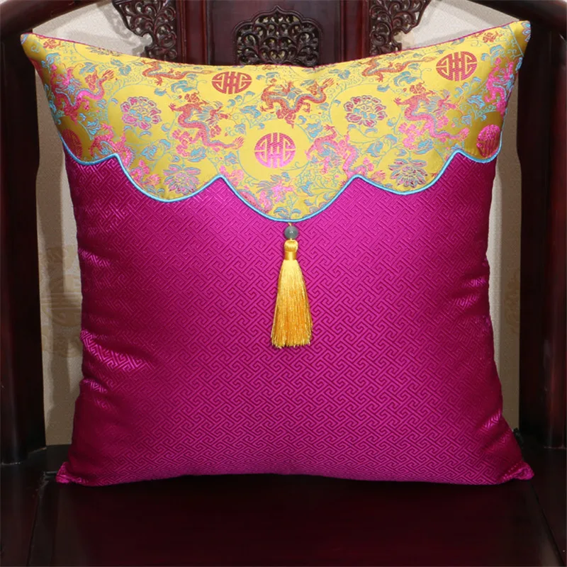 Чехол для подушки в китайском стиле с кисточками и рыбками драконами