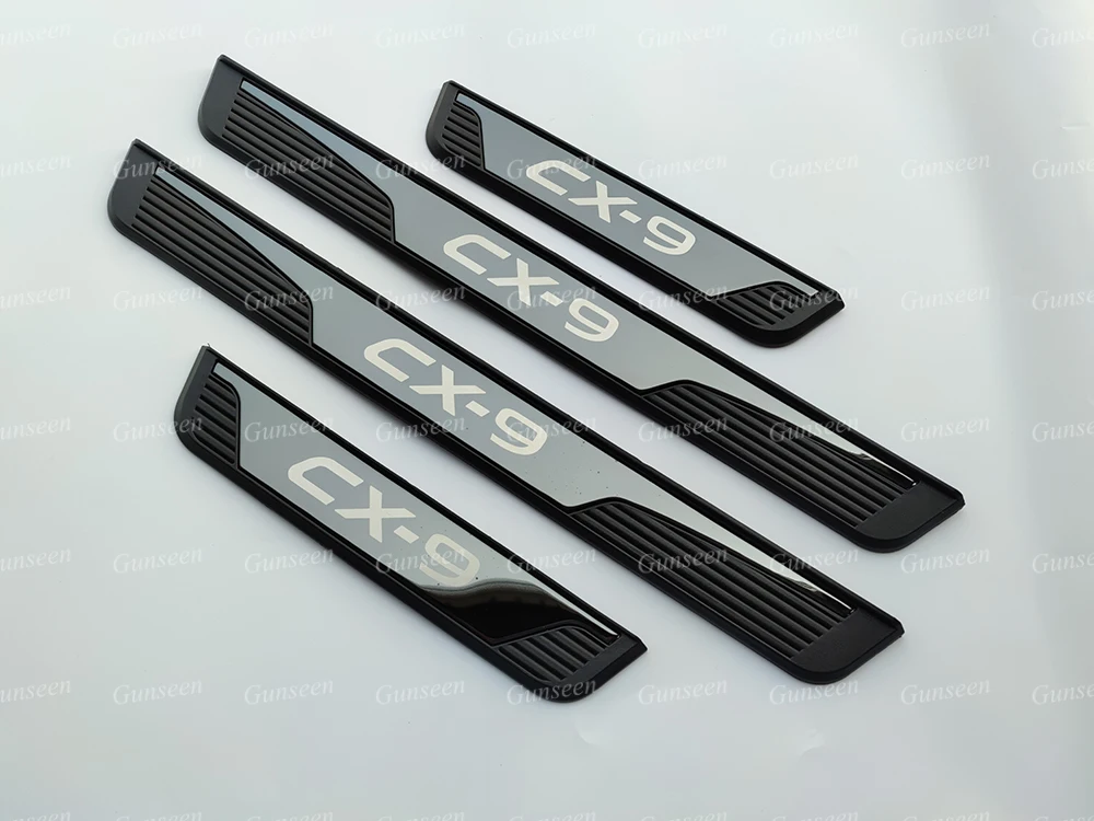 

Car Door Sill Accessories For CX9 2021 2020 Scuff Plate Protector Cover Auto Threshold Stainless Steel Styling Trim Stickers