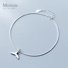 Цепочка на ногу Modian женская из серебра 925 пробы, простой милый анклет с хвостом русалки, изящный анклет с звеньями, хороший подарок