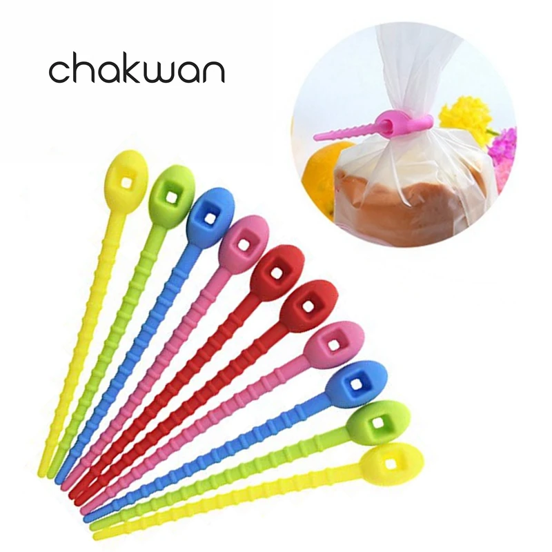 Многоразовые зажимы для пищевых пакетов силиконовые стяжки кабелей домашней