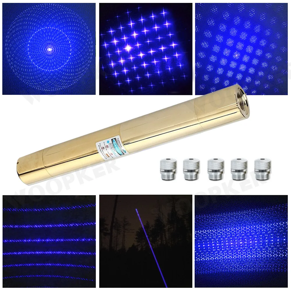 Высокая Мощность Медь Синяя лазерная указка наиболее Фул 450nm 5000 м фокус зеленый