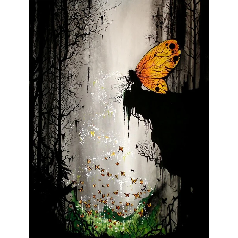 

40x50cm Butterfly Fairy Dream World Paints By Numbers Oil Painting By Numbers Set Gift Coloring By Numbers Canvas Wall Set