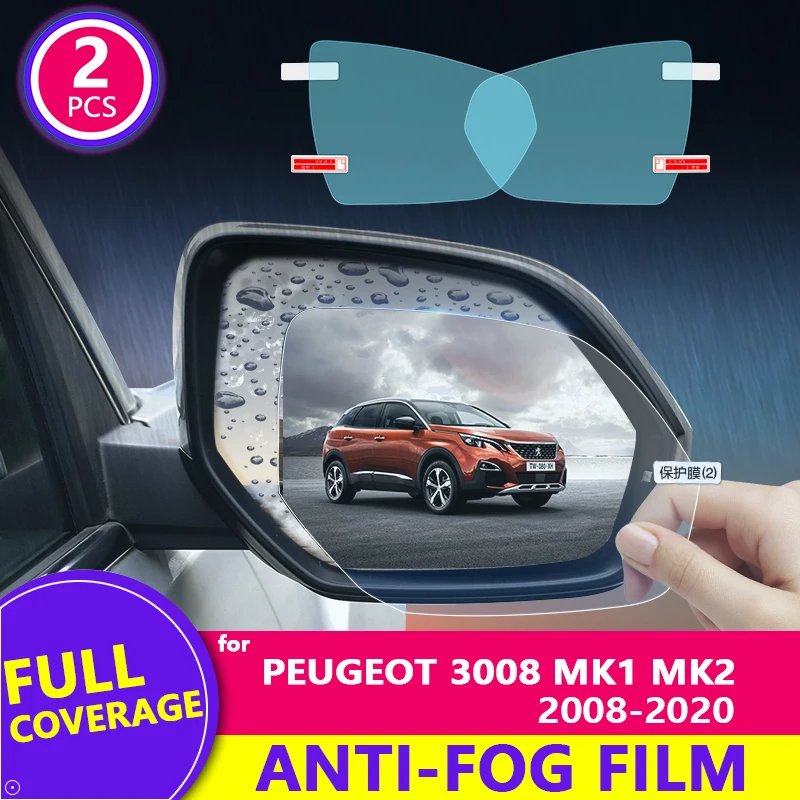 

for Peugeot 3008 mk1 mk2 2008- 2020 3008GT 2019 Rearview Mirror Film HD Anti-Fog Rainproof Auto Mirror Sticker Car Accessories