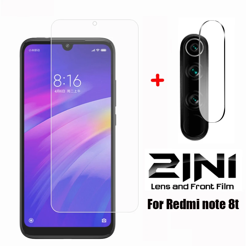 Закаленное стекло 2 в 1 для Xiaomi Redmi Note 8 t защита экрана камеры пленка объектива