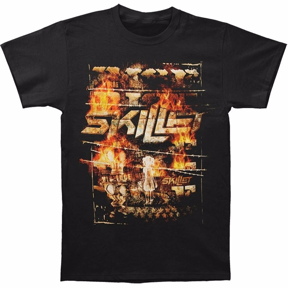 Футболка Продвижение короткий рукав для мужчин Графический Skillet рост выше Slim Fit