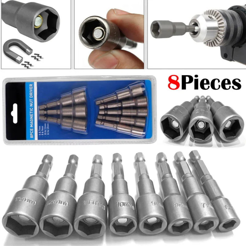 

Driver HEX Magnetic Drill Socket Metric Impact Chrome Vanadium Steel Accessories Spare Drill Bit Nut Driver Drill Bits Hand Tool