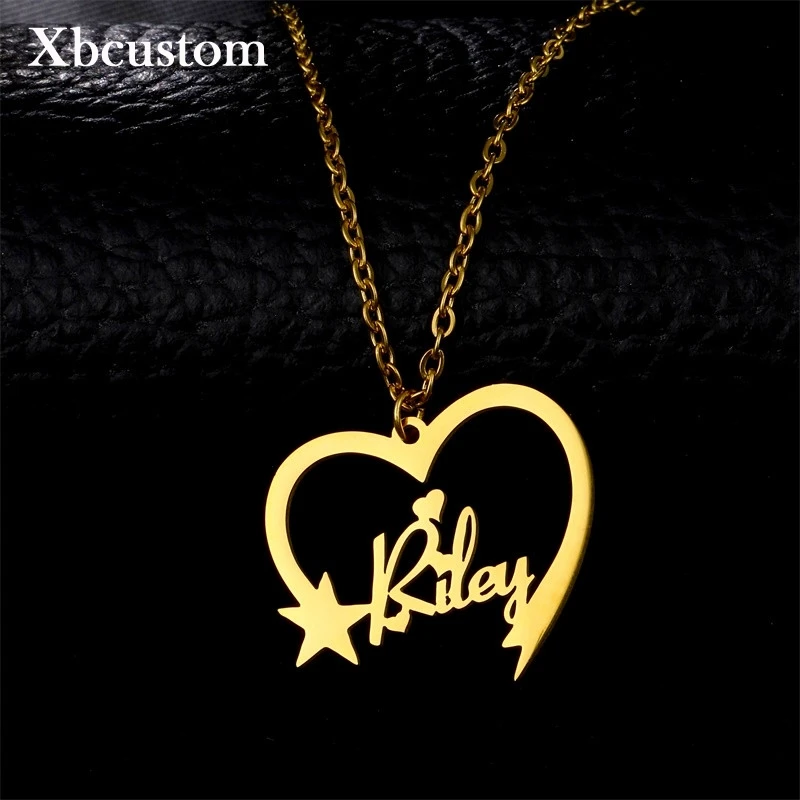 Женское Ожерелье из нержавеющей стали с индивидуальным именем Золотое колье
