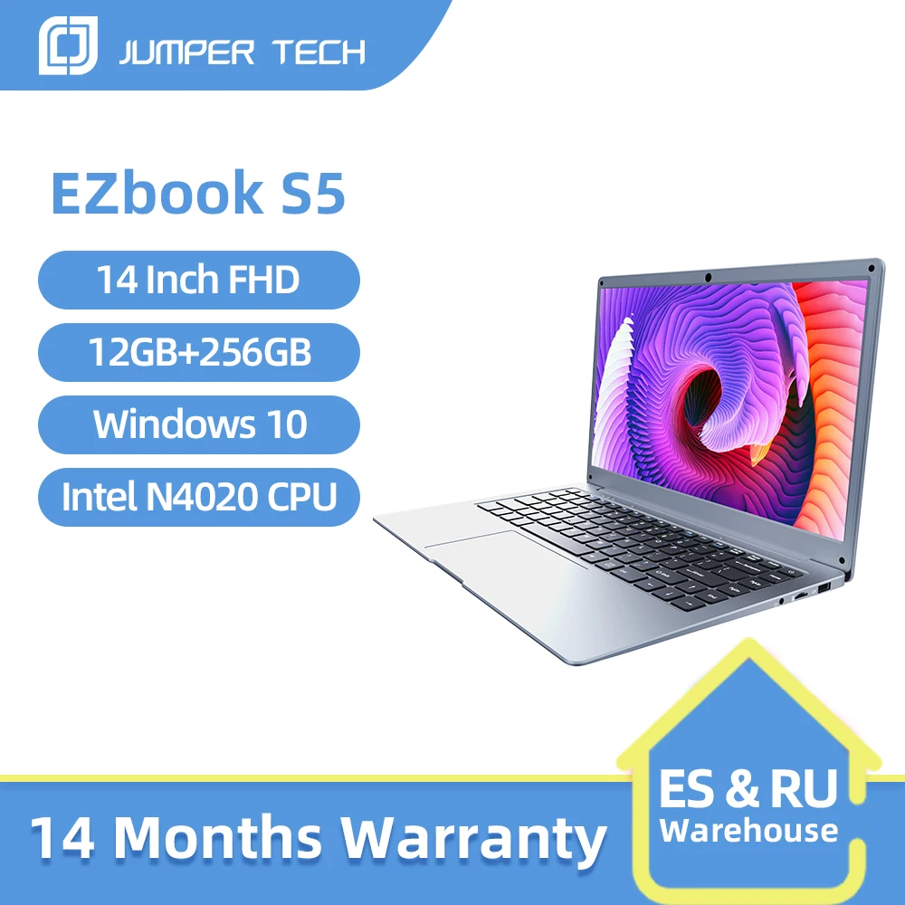 Ноутбук Jumper EZbook S5 14 дюймов 12 ГБ 256 экран 1920*1080 ультратонкий ноутбук Intel Celeron Windows 10