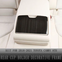 rear cup holder cover for toyota camry 8th gen 2018 2019 2020 rear cup holder decorative frame trim car interior accessories
