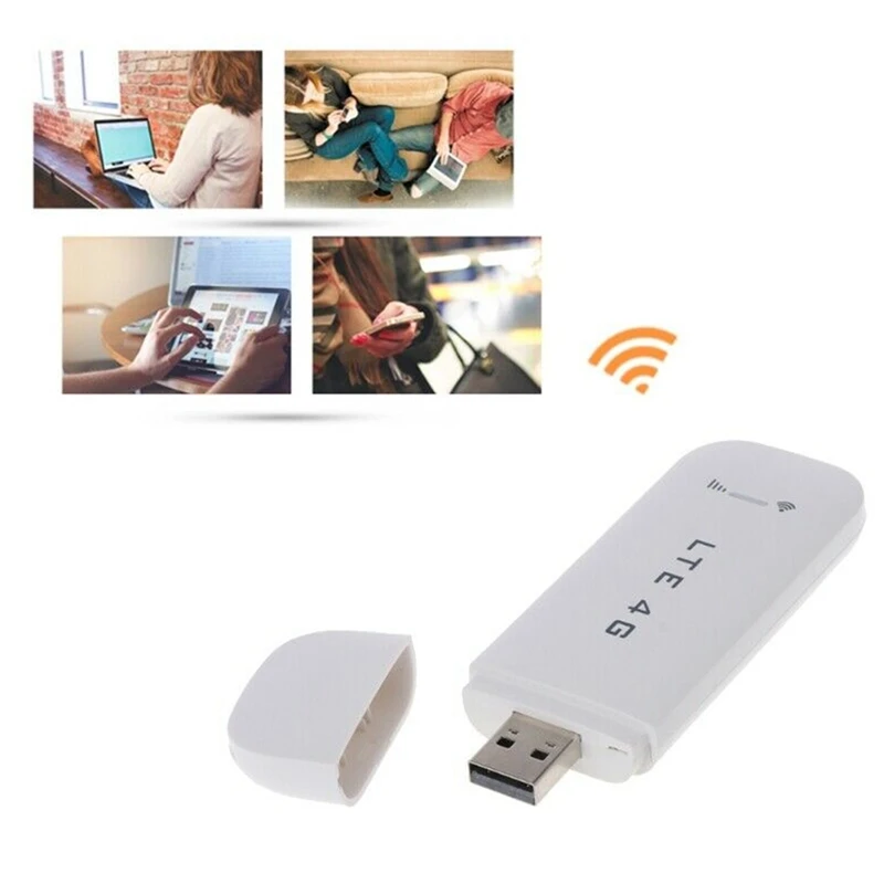 

4G WiFi Router USB Dongle Wireless Modem 100Mbps with SIM Card Slot Pocket Mobile WiFi for Car Wireless Hotspot