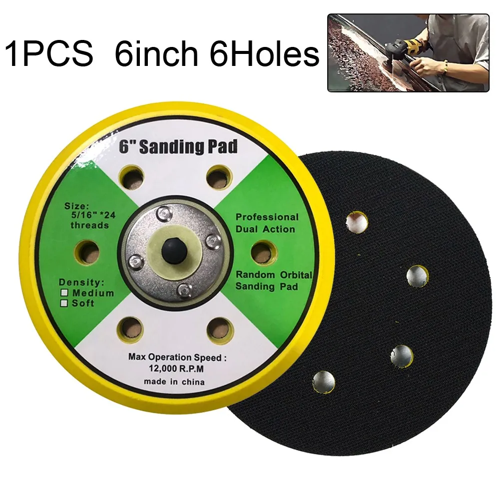 

6inch 150mm Backing Pad Hook And Loop Sanding Pads Male Thread Grinding Disc For Orbital Sander Grinder