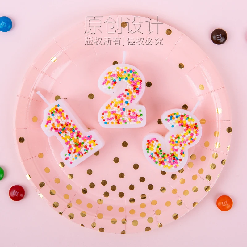 Креативные радужные детские свечи для торта на день рождения бездымные конфеты