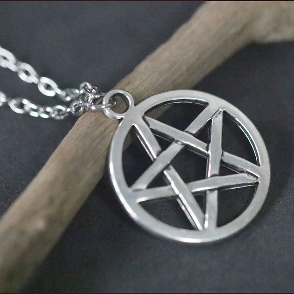 Модное винтажное ожерелье с подвеской в виде звезды и пентаграммы для женщин