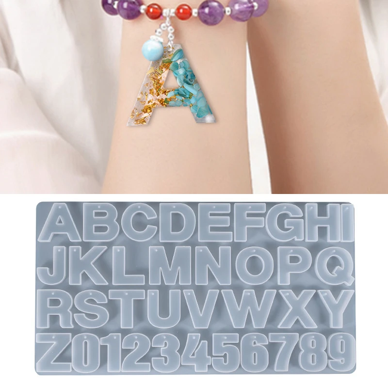 

Силиконовые трафареты «сделай сам», специальные украшения для подвесок с алфавитом, товары для рукоделия, эпоксидное литье из смолы AC889