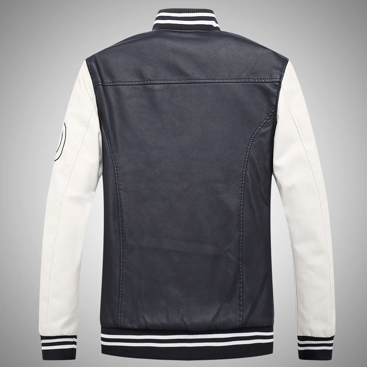 Мужская бейсбольная куртка из искусственной кожи для фитнеса и бега на открытом