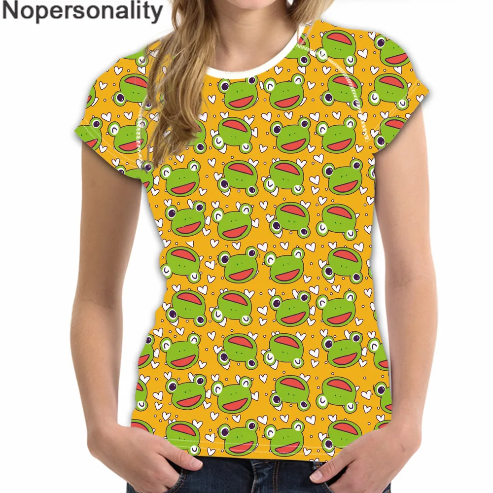 Nopersonality Harajuku футболка для женщин Симпатичные Лягушка летняя модная майка с