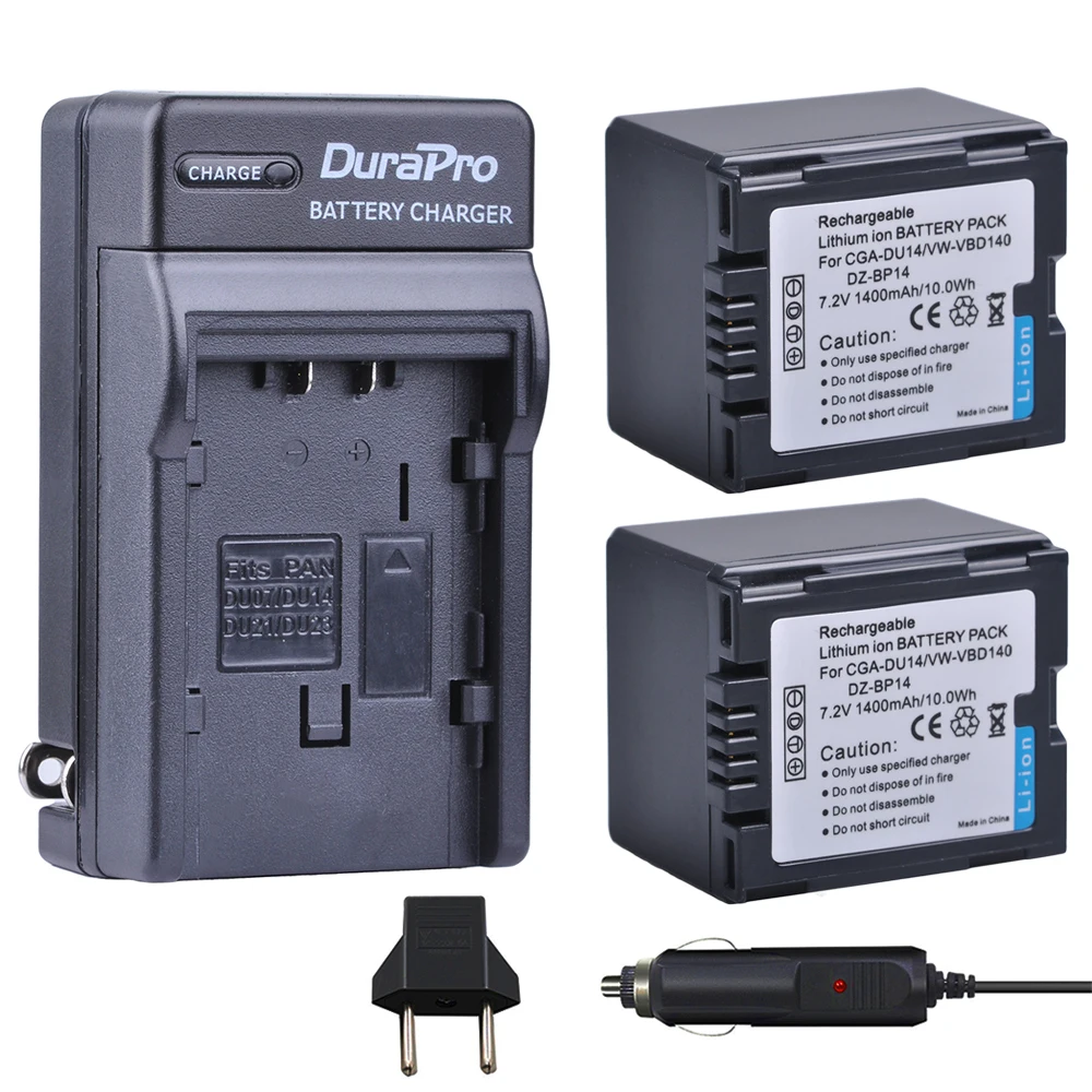 

CGA-DU14 1400mAh DU14 Battery + Single Charger for Panasonic CGA-DU06, CGA-DU07, CGA-DU14, CGA-DU21, VW-VBD070 VBD140 VBD2