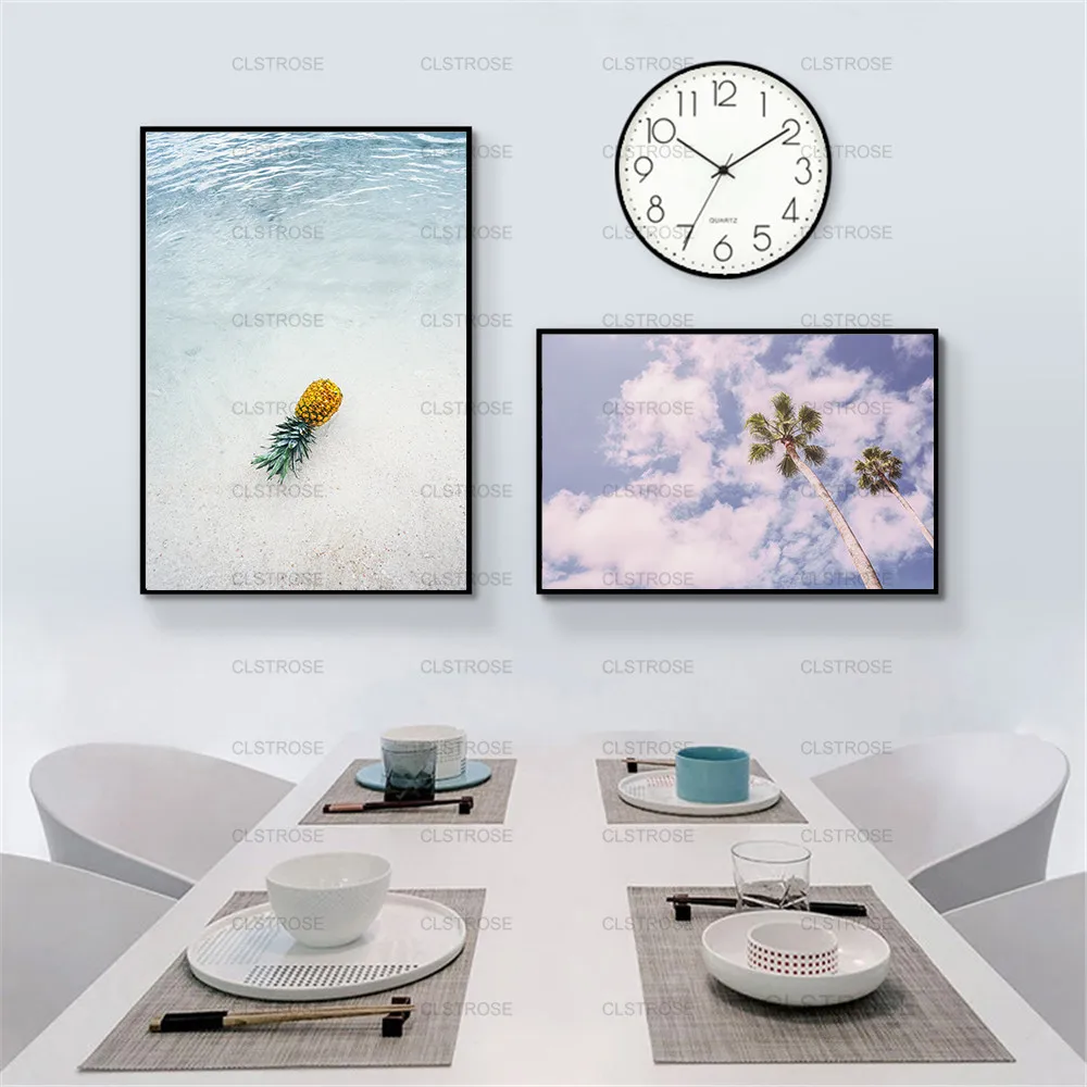 Картина на холсте морской пейзаж плакат пляж море дерево песок океан фотография