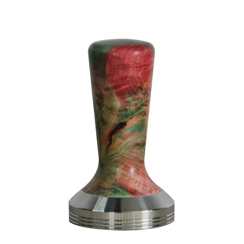 

58MM Espresso Tamper Affordable Luxury Vintage Style Coffee Powder Hammer Tools,Stainless Steel Base with Solid Wood Handle