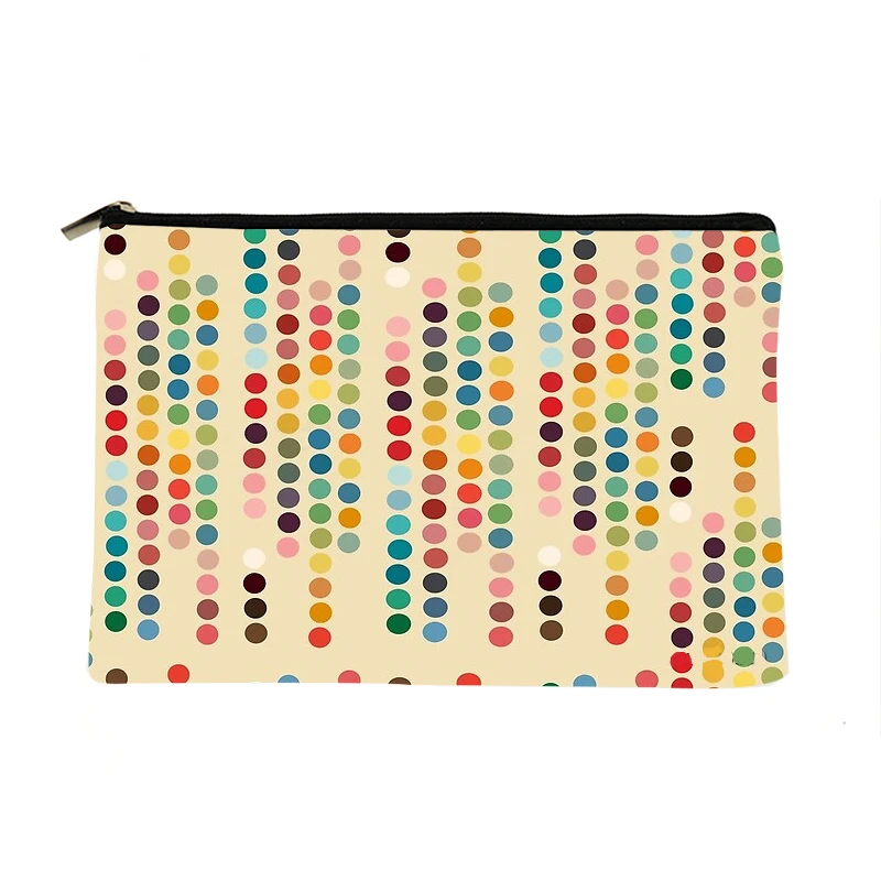 

Women Retro color dots Printed Make up bag Fashion Women Cosmetics Organizer Bag for Travel Colorful Storage Bag for Lady Bag