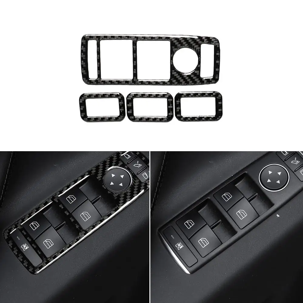 

For Tesla Model X Carbon Fiber Window Glass Lifter Switch Panel Cover Decorative Sticker Car Modified Interior