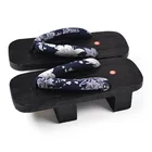 Традиционные шлепанцы гэта в японском стиле, шлепанцы для сауны, аниме, косплей, деревянная обувь с круглым носком, для мужчин и женщин, восточные сандалии