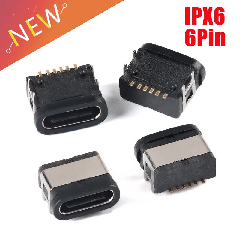 

10 шт./2 шт. разъем USB типа C, гнездовой разъем типа C, 3 А, сильноточный разъем для быстрой зарядки, разъем USB-C для зарядного устройства, IPX66