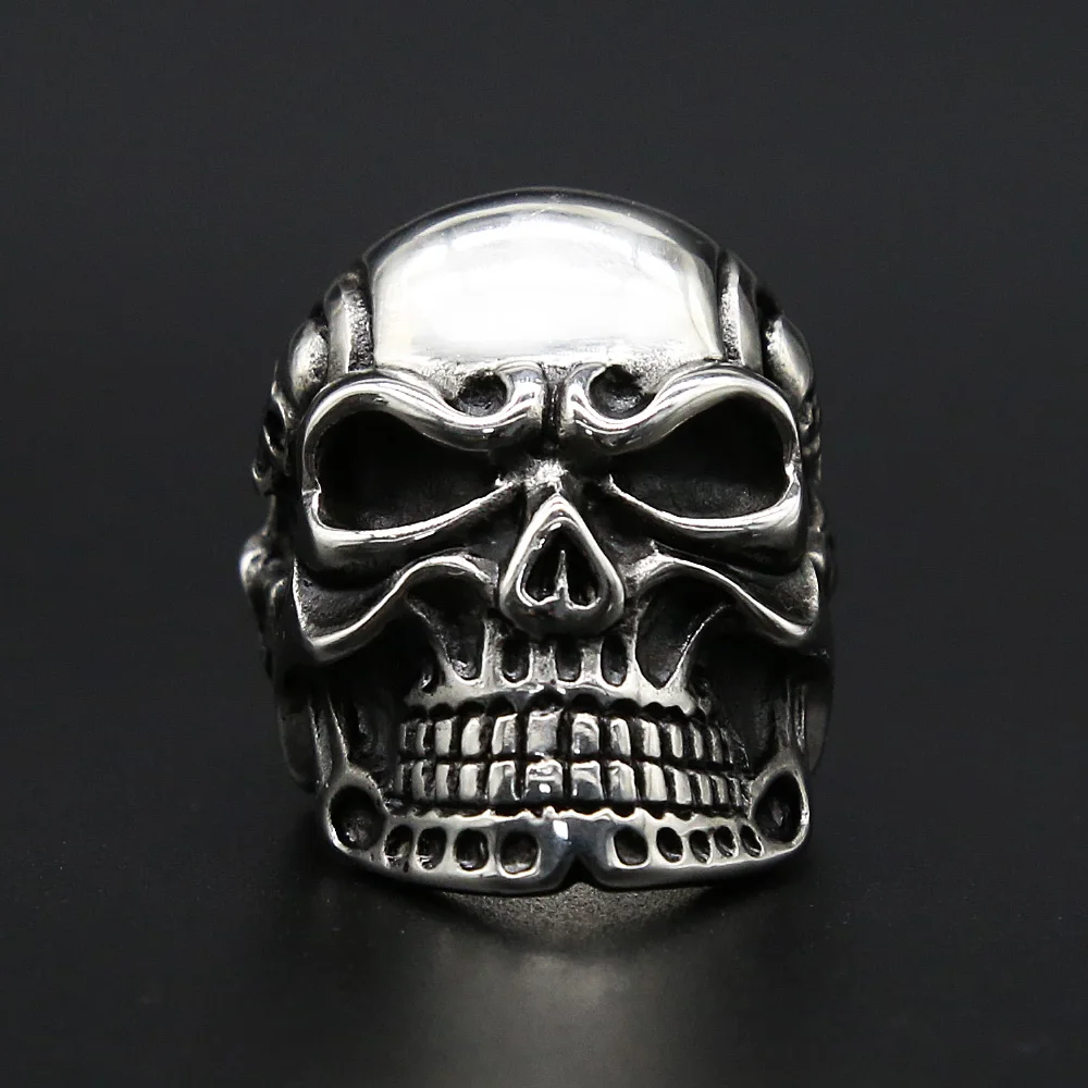 Кольцо с черепом Kapala мужское Крутое кольцо в готическом стиле из нержавеющей