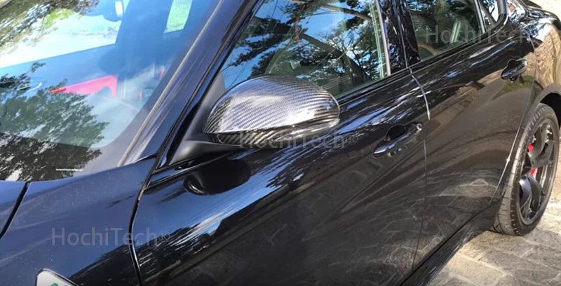 True зеркало заднего вида из углеродных волокон маска для Alfa Romeo стельвио Замена Высокое качество зеркальное покрытие из углеродного волокна