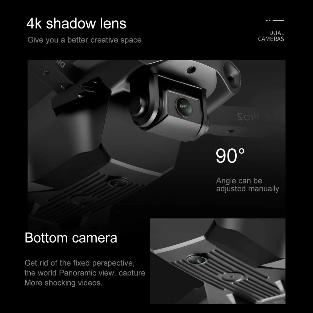 Дрон E99 PRO2 складной с двойной камерой 4K HD Wi-Fi FPV | Игрушки и хобби