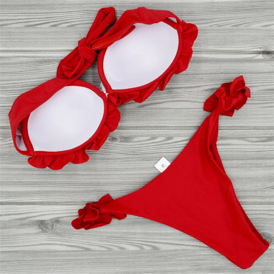 

2020 Sexy Floral Bikini Set Push Up Swimwear Women Beachwear Brazilian Bikini Thong Bottoms Female Swimsuits bathing suit women