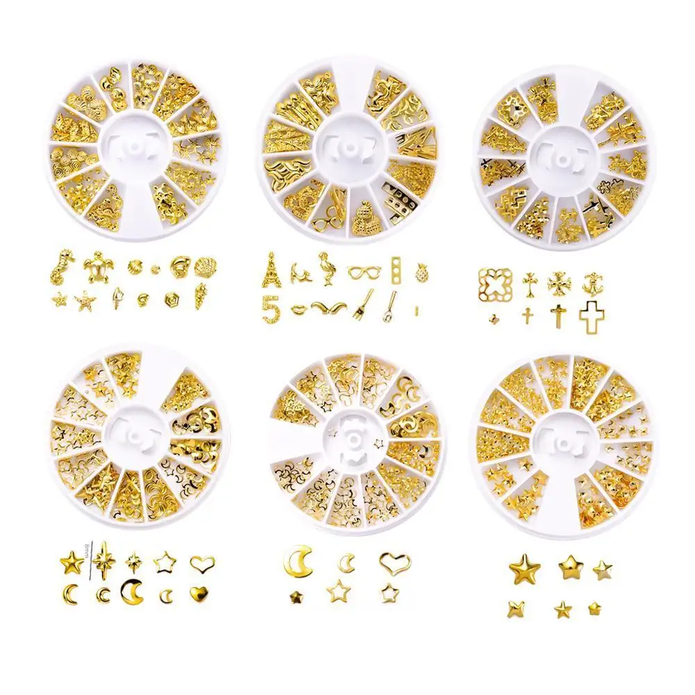 

New DIY Crystal Epoxy Material Filled With Quicksand 22 Hollow Metal Patches Handicraft Making Toy Accessories