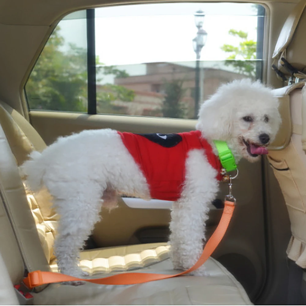 

Pet dog cat car seat belt adjustable seat belt traction rope suitable for small and medium-sized dog travel clip pet supplies