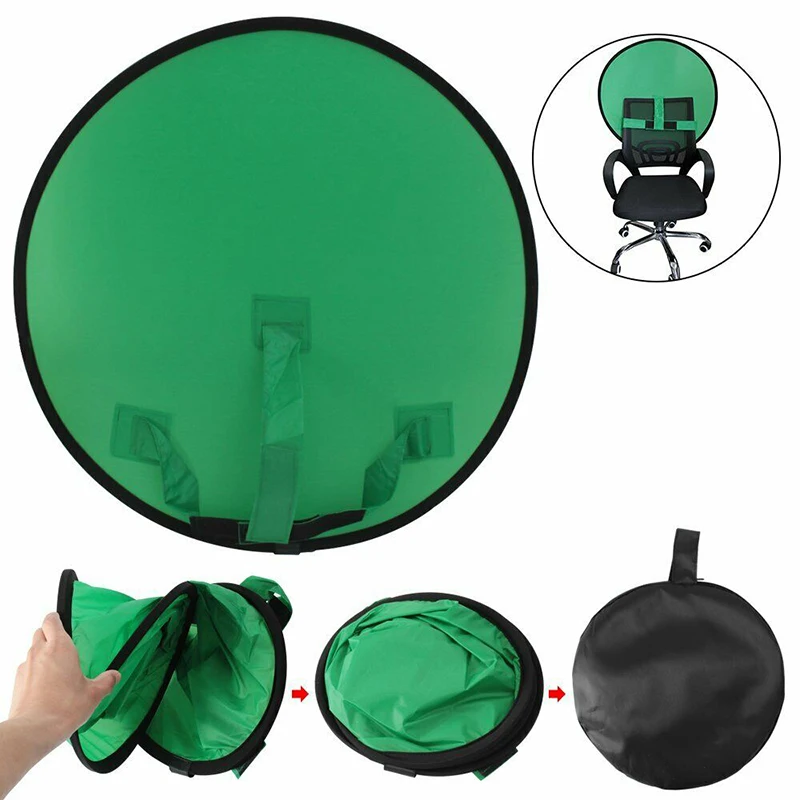 Портативный складной зеленый Экран фон доска с лямками 75 см для портретной