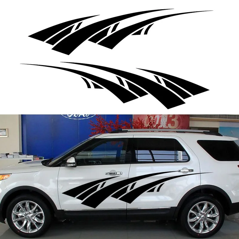 

For 2Pcs Surrounded By Mountains Full of Strength Determination Theme Car Sticker for SUV Camper Van Vinyl Decal