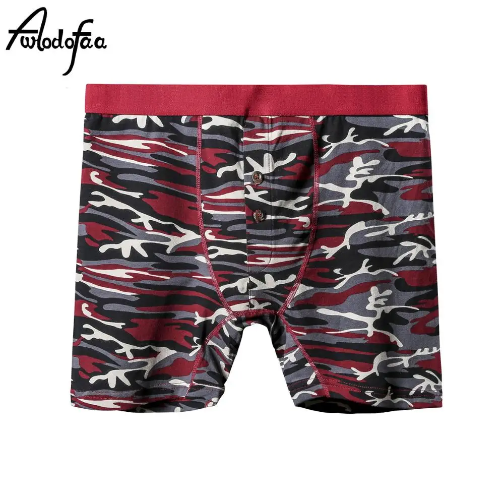 Мужские камуфляжные Длинные Трусы из мягкого хлопка размеры до 5XL|Мужские трусы