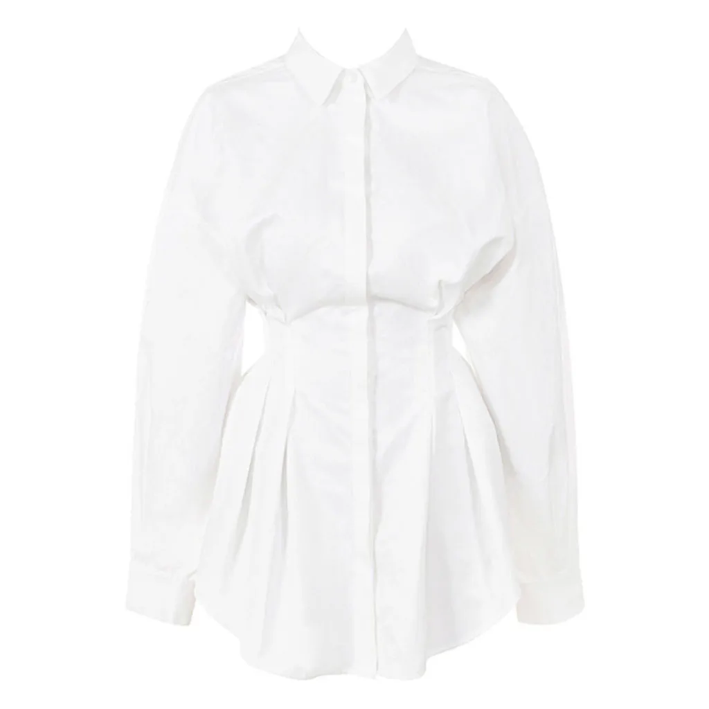 2019 сексуальное Белое жаккардовое платье с длинным рукавом необычной длины