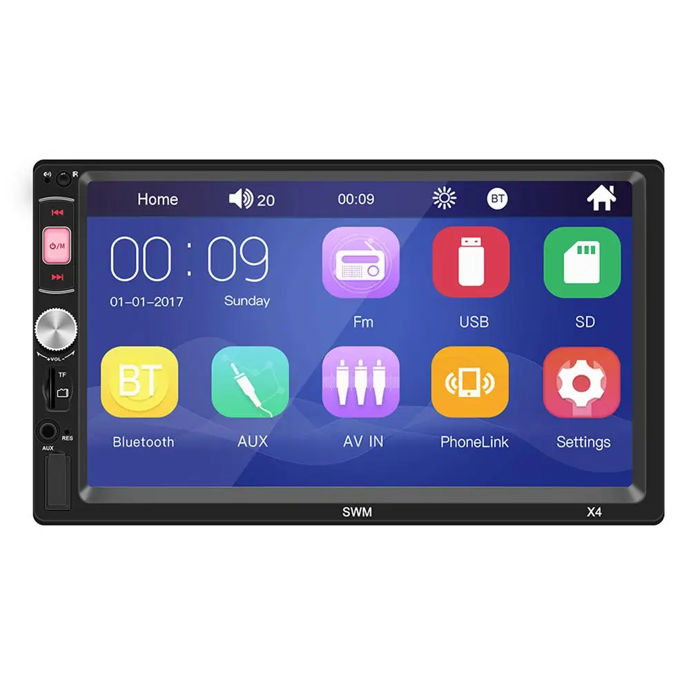 

Adeeing 2Din Car Stereo MP5 Player 7 inch FM Radio Bluetooth 4.0 USB AUX Rear View Video Input Steering Wheel Learning Function