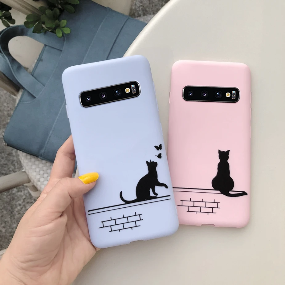 Мягкий чехол из ТПУ для Samsung Galaxy S10 милый тонкий матовый Plus S10E S 10 E чехол-бампер |