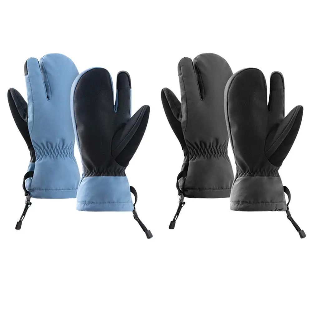 

Лыжные перчатки с 3 пальцами, зимние перчатки, женские велосипедные перчатки, мужские водонепроницаемые Пуховые перчатки, Нескользящие теп...