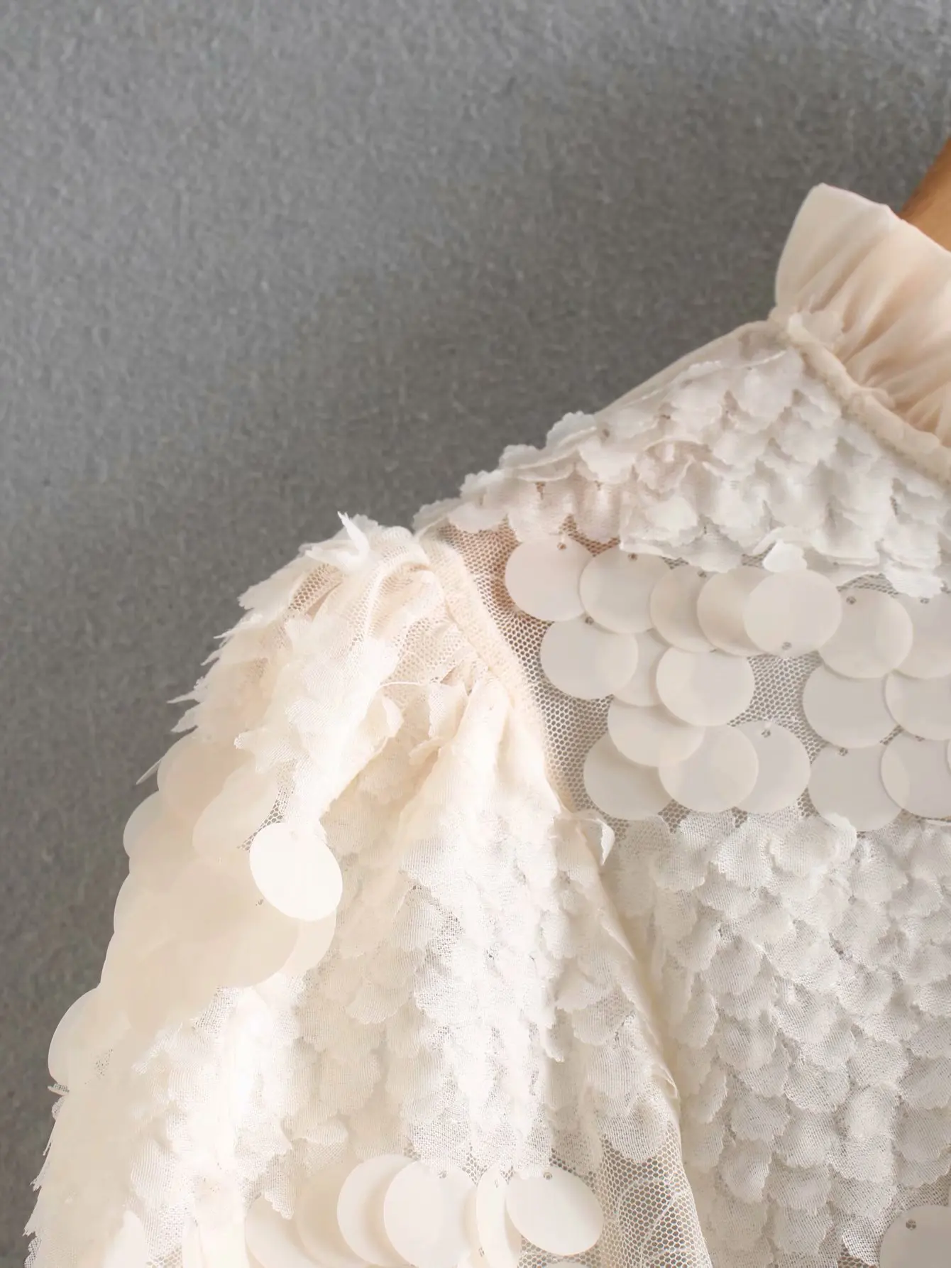 Женская Новинка длинный рукав ламинированная декоративная бусина топ женская