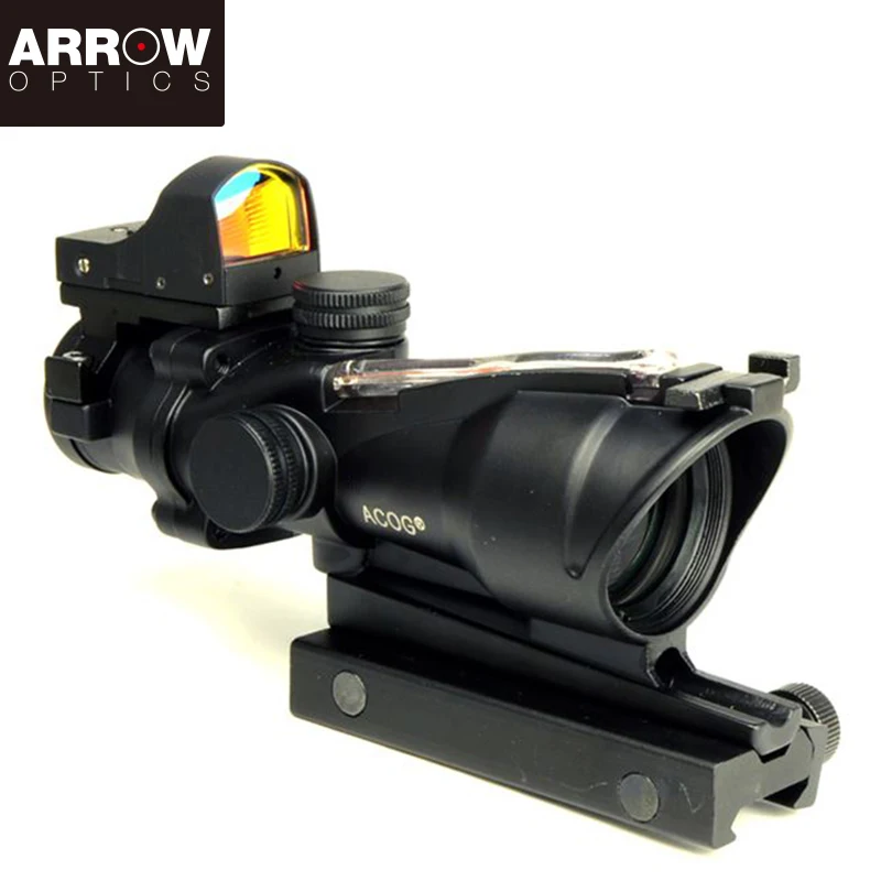 Тактический прицел ACOG TA31 Style 4x32 боевой и OP Dat Sight BK уличный охотничий страйкбольный