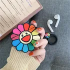 Чехол для AirPod 2, милый мультяшный чехол с радужной улыбкой, подсолнухом, цветком, подсолнухом, чехол для наушников Apple Airpods, чехол, чехол, брелок