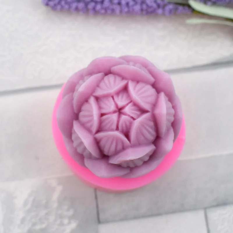 DIY 3D форма в виде цветения лотоса свечей силиконовые резные формы цветка для
