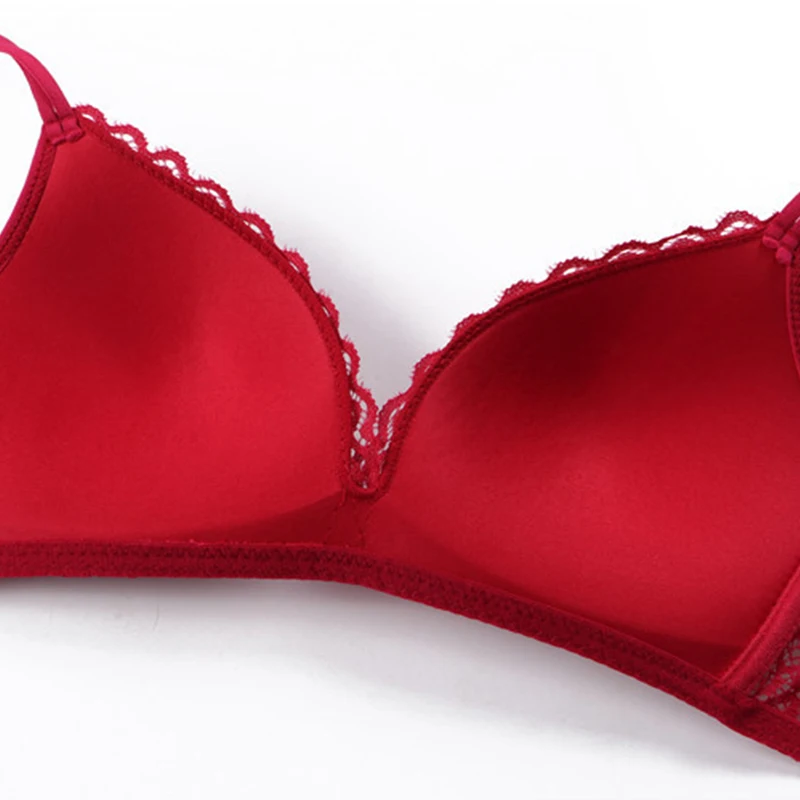 

Women's bra sexy lace push up no steel ring lingerie soft and comfortable solid color bra corset